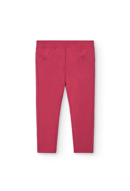 Pantalon en peluche élastique pour bébé fille en rouge