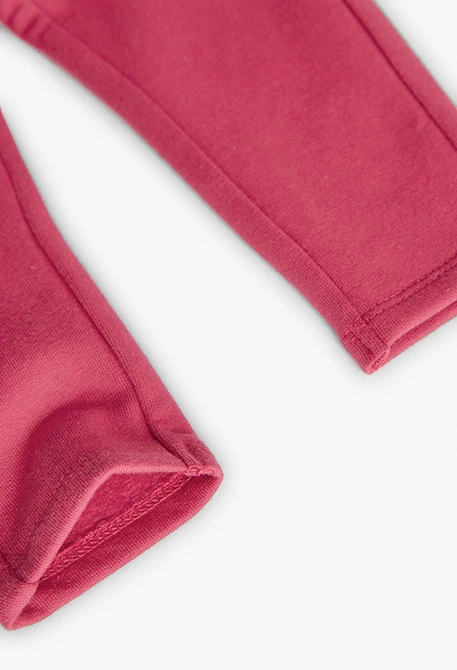 Pantalón de felpa elástico para bebé niña en rojo