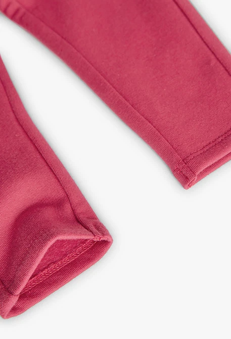 Pantalon en peluche élastique pour bébé fille en rouge