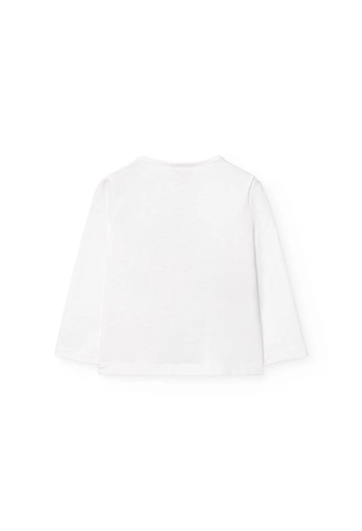 Camisola de algodão básica para bebé menina em branco