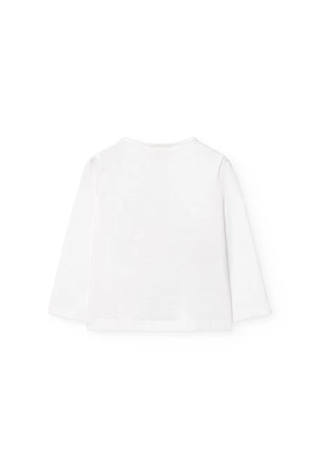 Camisola de algodão básica para bebé menina em branco