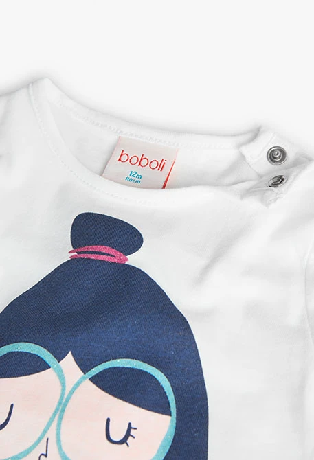 Basic T-Shirt aus Baumwoll für Baby-Mädchen in Weiß