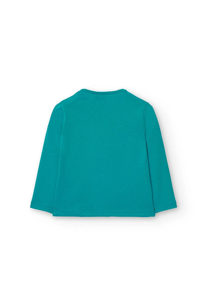 Camisola de algodão básica para bebé menina em verde