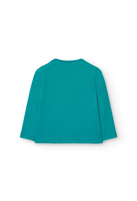 Camisola de algodão básica para bebé menina em verde