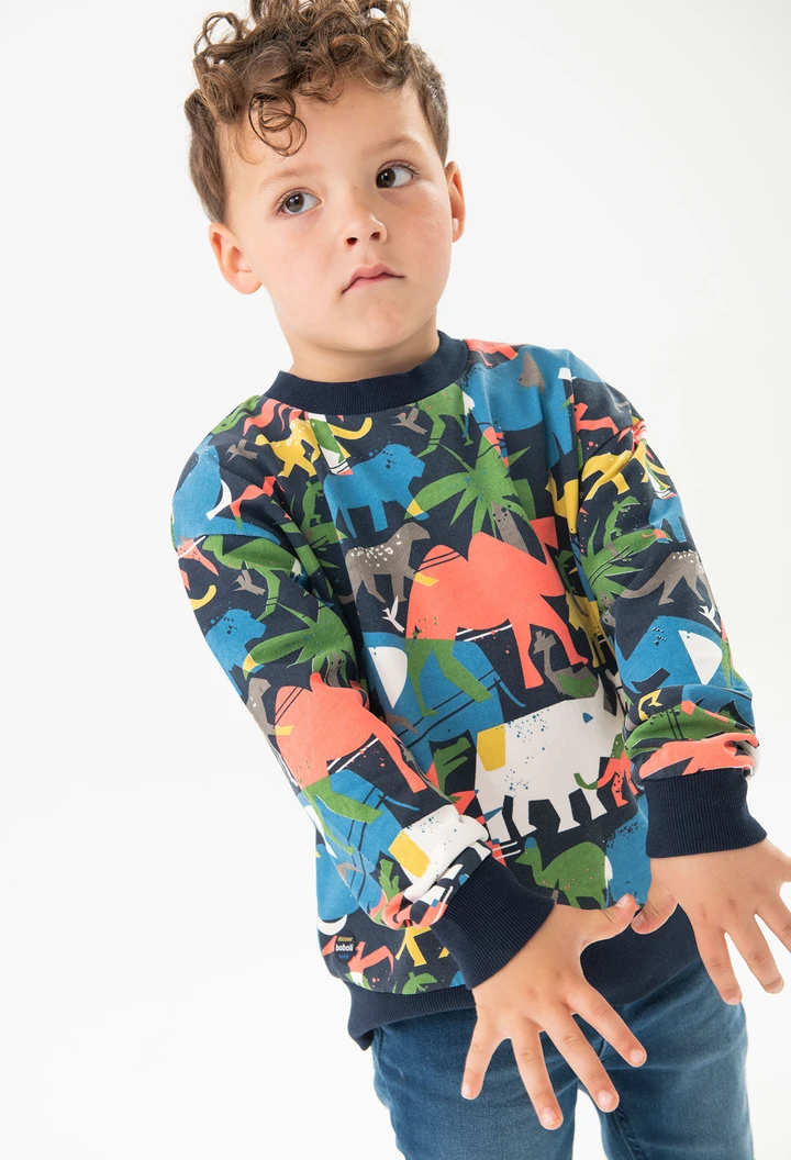Sweat en molleton pour bébé garçon avec imprimé d\'animaux.