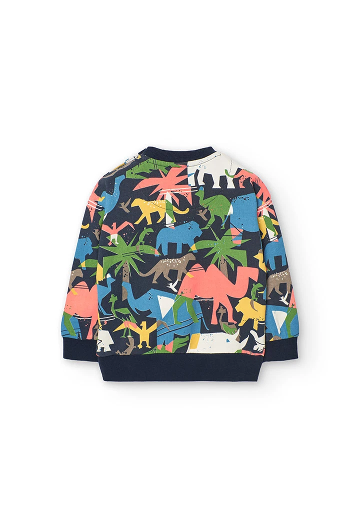 Sweat en molleton pour bébé garçon avec imprimé d\'animaux.