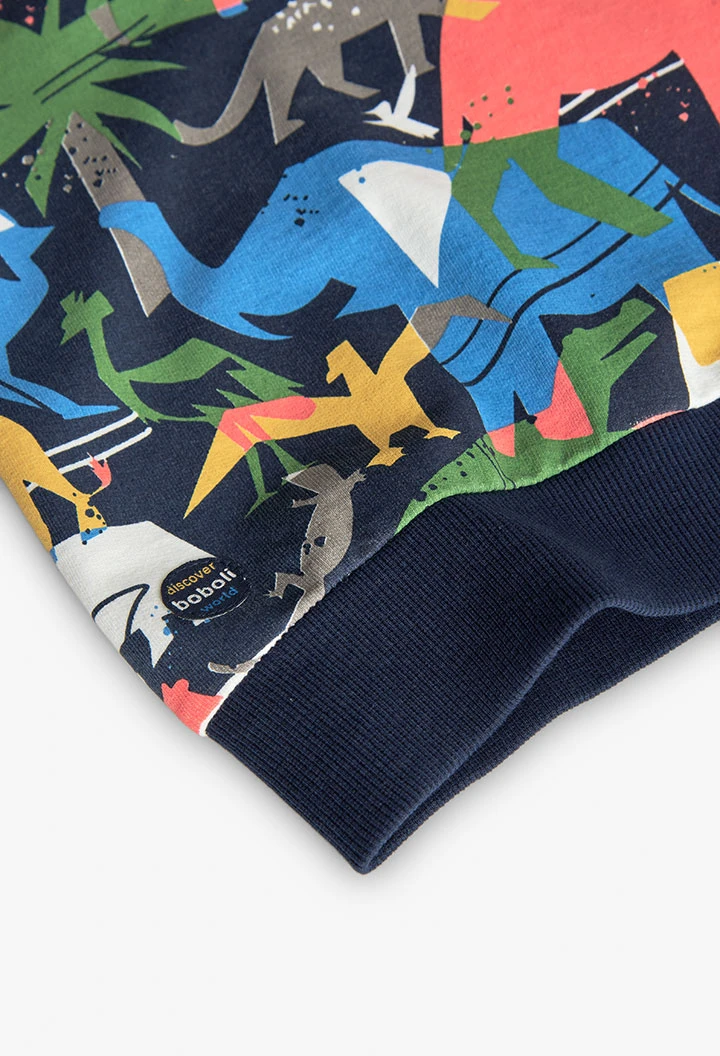Sweat en molleton pour bébé garçon avec imprimé d\'animaux.