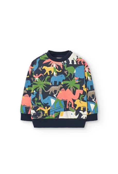Sweatshirt de felpa para bebé menino com estampado de animais