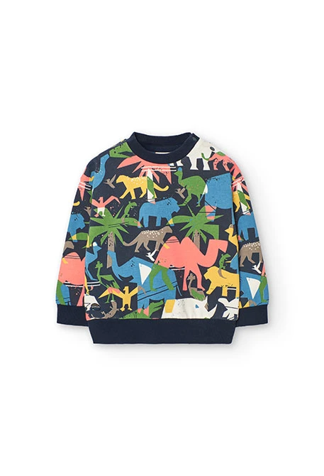 Sweatshirt aus Frottee für Jungen mit Tierdruck.
