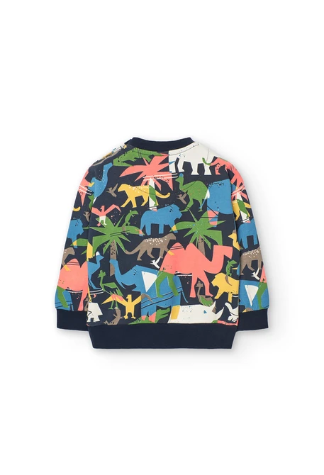 Sweatshirt de felpa para bebé menino com estampado de animais