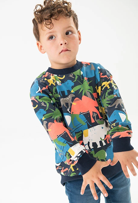 Sweatshirt de felpa para bebé menino com estampado de animais