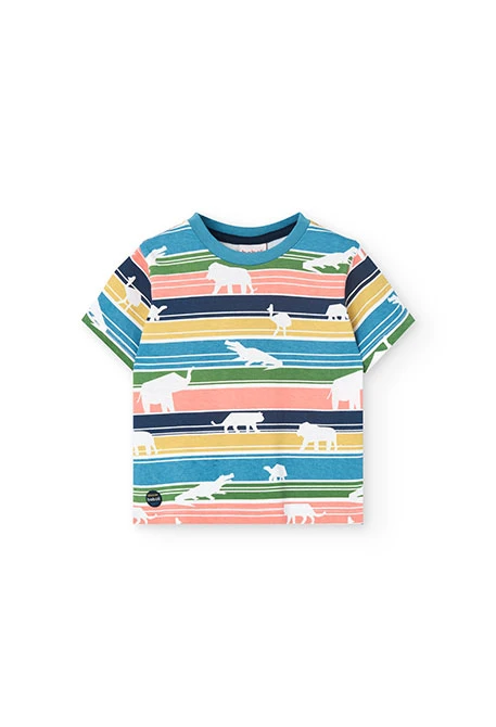 T-shirt en maille pour bébé garçon avec imprimé à rayures