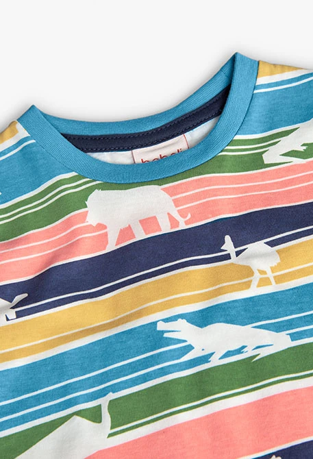 T-shirt en maille pour bébé garçon avec imprimé à rayures