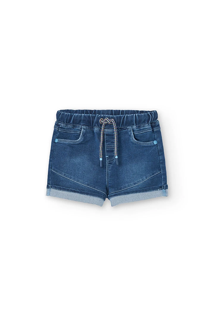 Bermuda di jeans in maglia per bambino in colore blu