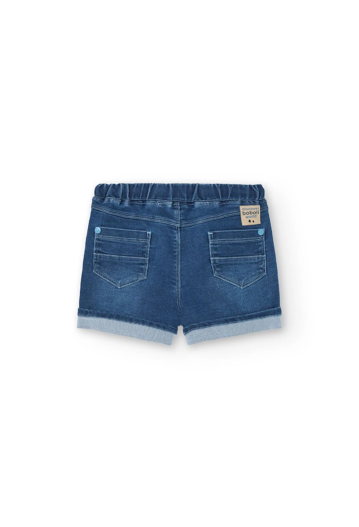 Bermudas de ganga de malha para bebé menino em azul