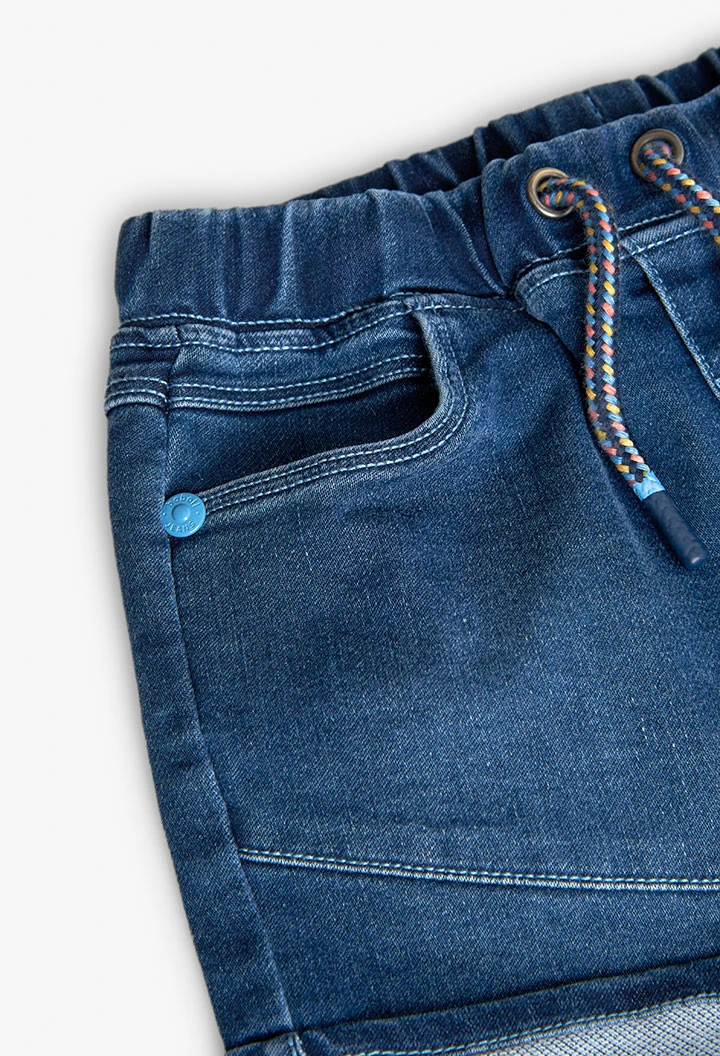 Bermuda di jeans in maglia per bambino in colore blu