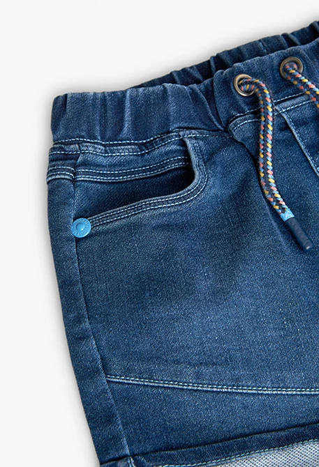 Blaue Strick-Denim-Bermudas für Baby-Jungen