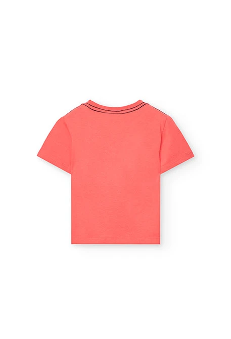 Baby-Jungen Strick-T-Shirt in Rot mit Löwen-Aufdruck