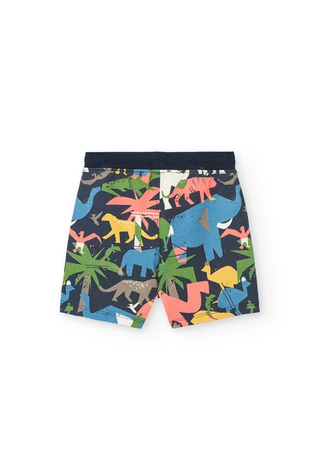 Bermudas de malha para bebé menino com estampado de animais
