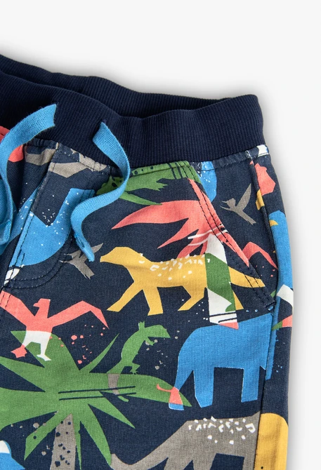Bermudas de malha para bebé menino com estampado de animais