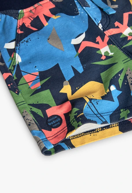 Bermudas de malha para bebé menino com estampado de animais