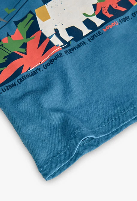 Camiseta de punto para bebé niño en azul