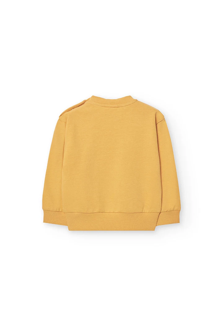 Set di felpa e pantalone in maglia per neonato di colore giallo