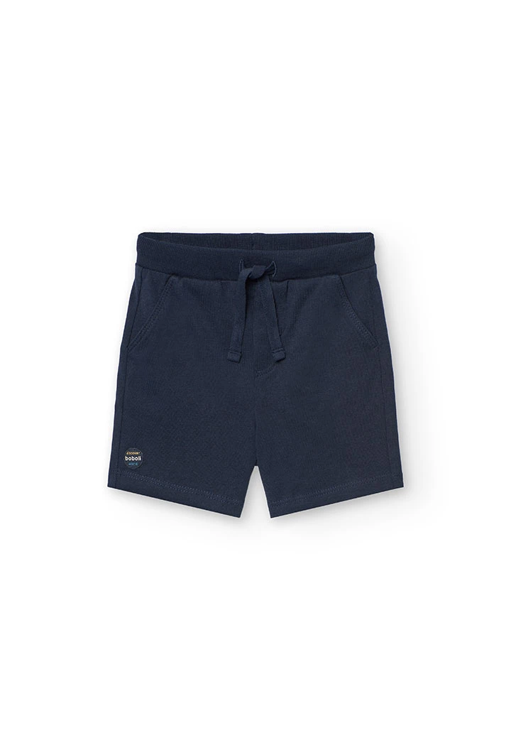 Baby-Set aus weißem T-Shirt und Strickshorts für Jungen