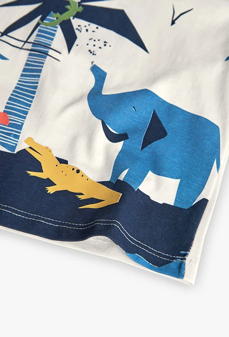 Conjunto de camiseta y shorts de punto para bebé niño en color blanco