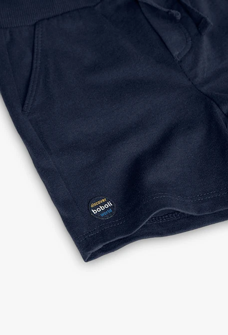 Baby-Set aus weißem T-Shirt und Strickshorts für Jungen