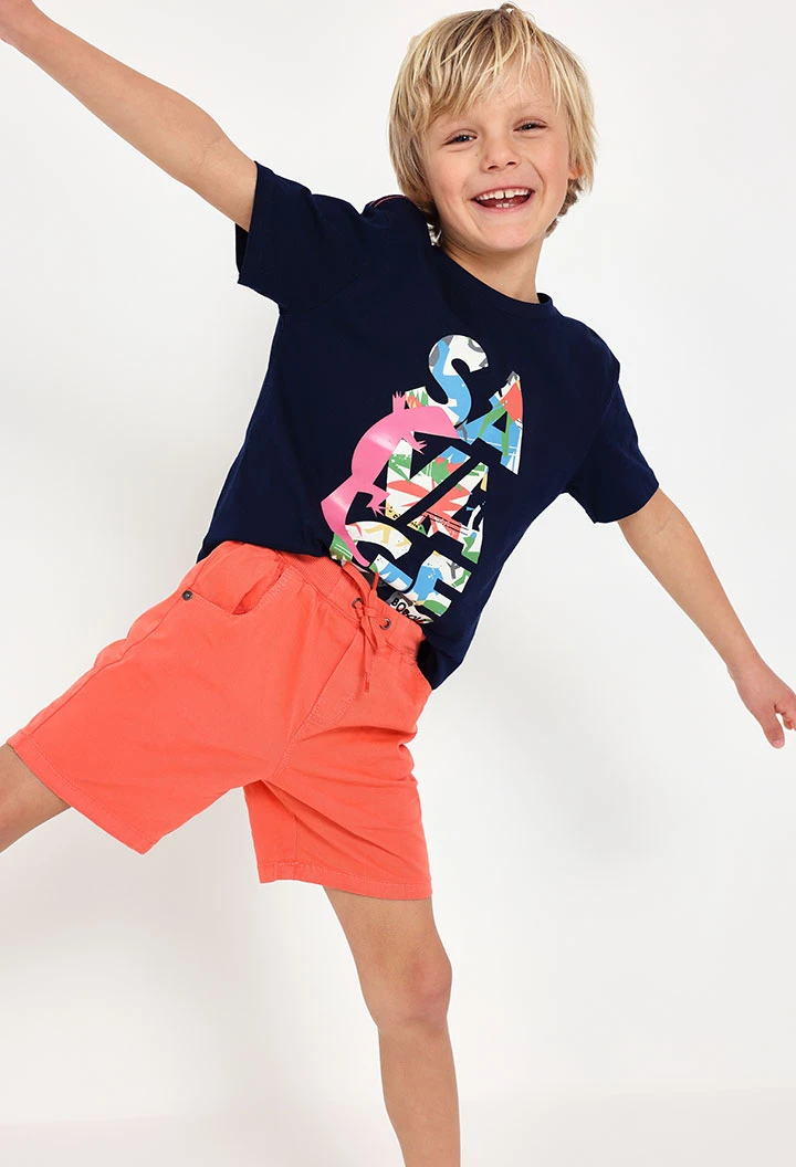 Baby boy knitted t-shirt in navy blue