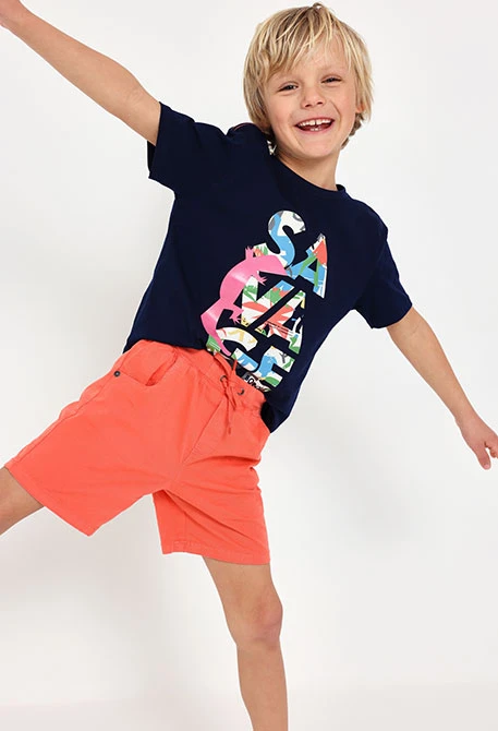 Baby boy knitted t-shirt in navy blue