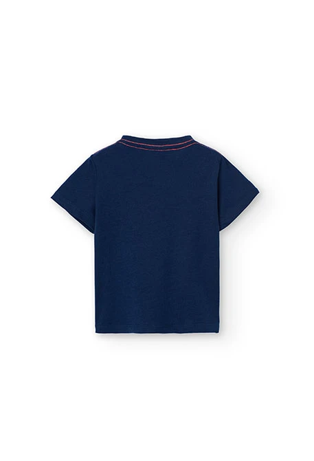 Baby-Jungen-Strick-T-Shirt in Marineblau