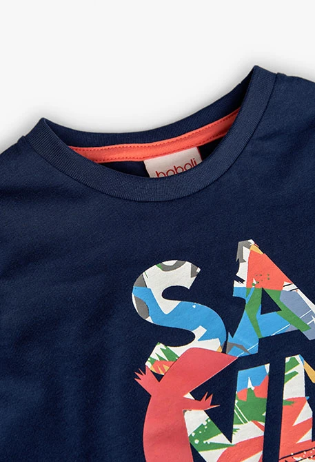 Baby-Jungen-Strick-T-Shirt in Marineblau
