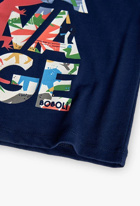 Baby-Jungen-Strick-T-Shirt in Marineblau