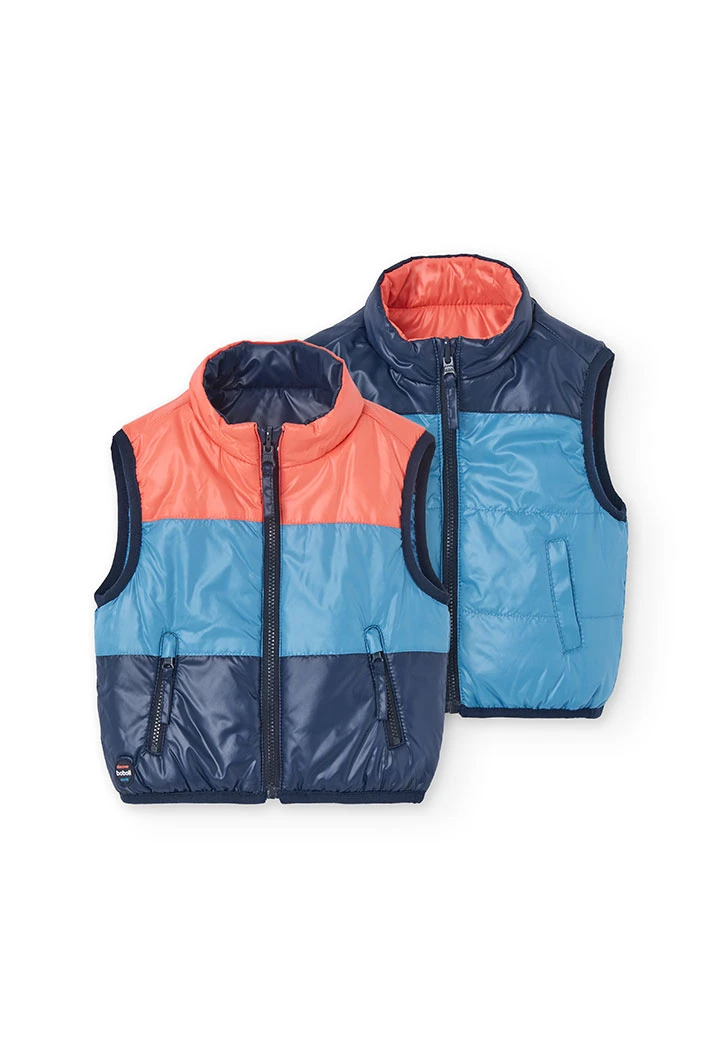 Gilet reversibile per bambino in colore blu navy