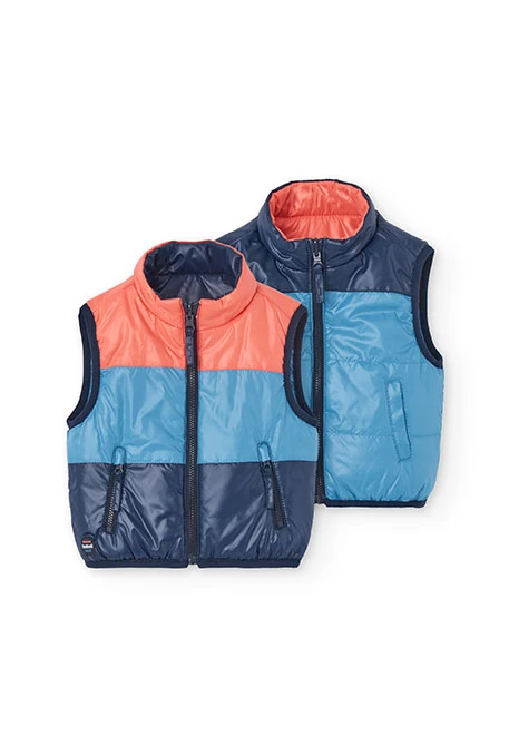 Chaleco reversible para bebé niño en color azul marino