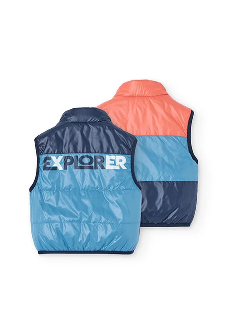 Gilet réversible pour bébé garçon en bleu marine