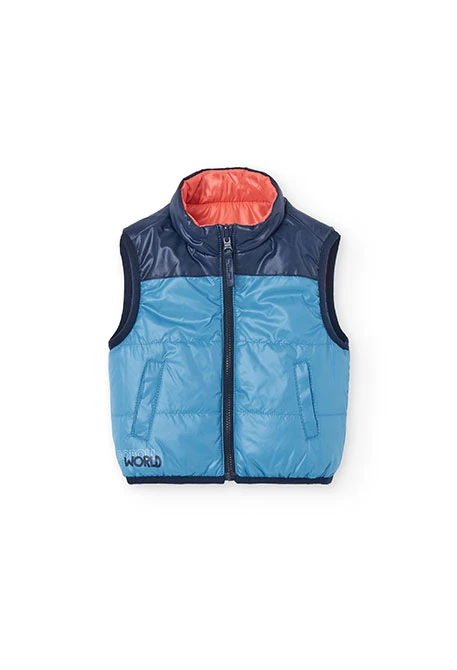 Chaleco reversible para bebé niño en color azul marino
