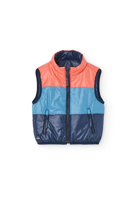 Gilet réversible pour bébé garçon en bleu marine