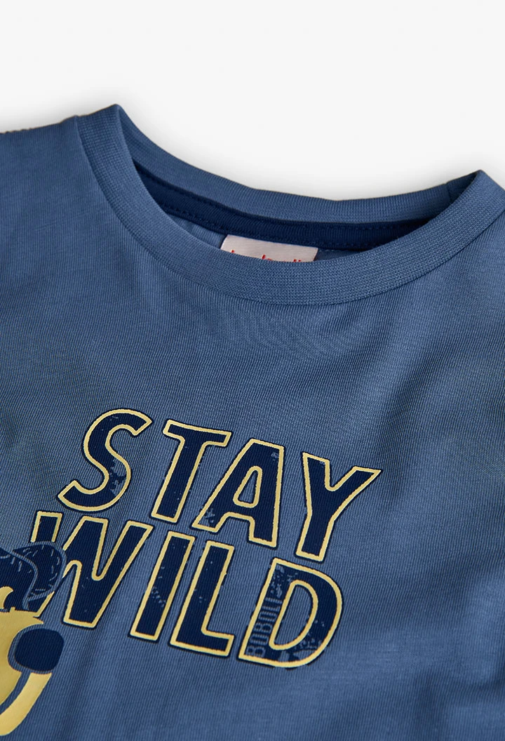 Baumwoll-T-Shirt für Jungen mit blauen Tieren