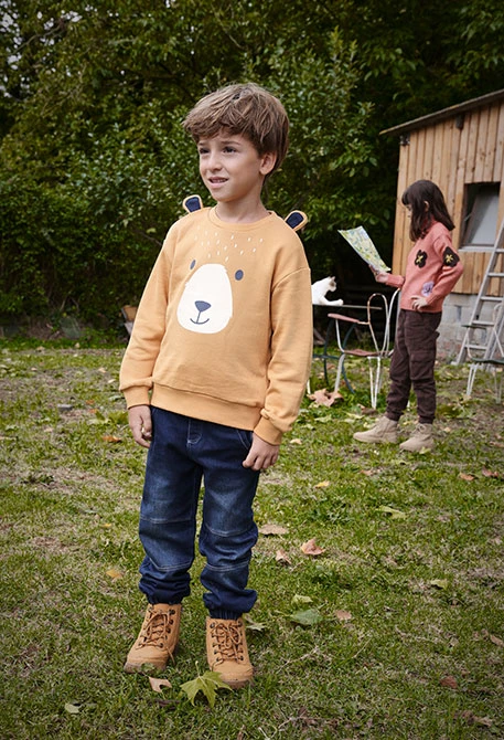 Navy blue denim trousers for boy