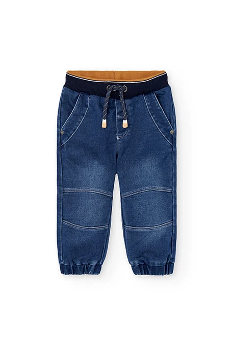 Navy blue denim trousers for boy