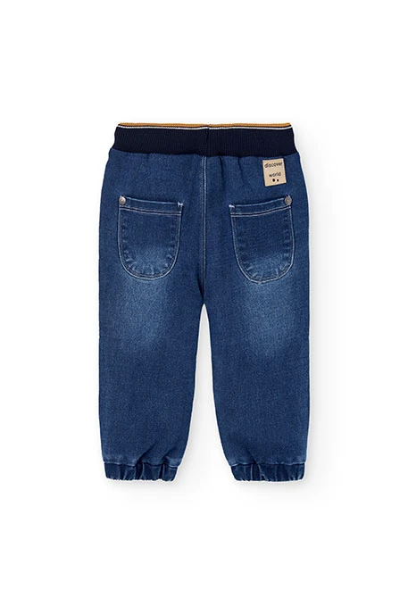 Navy blue denim trousers for boy