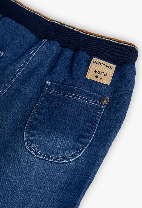 Navy blue denim trousers for boy