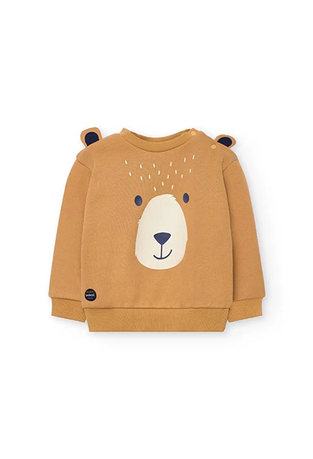 Yellow animal fleece sweatshirt for boy