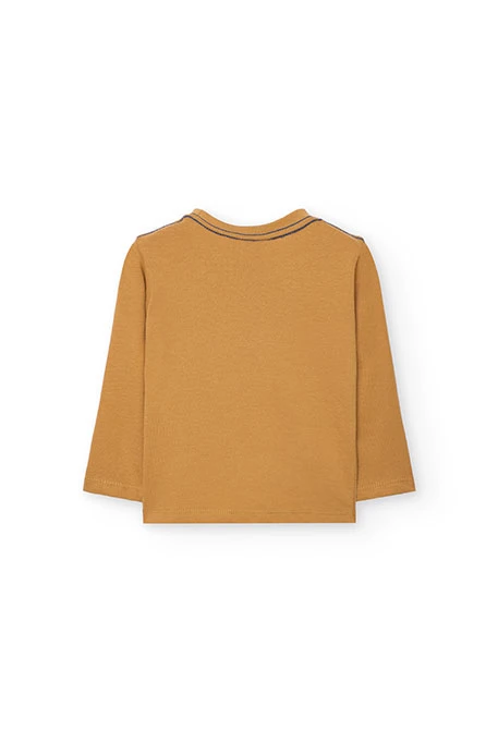 Yellow knitted girl´s T-shirt with animals