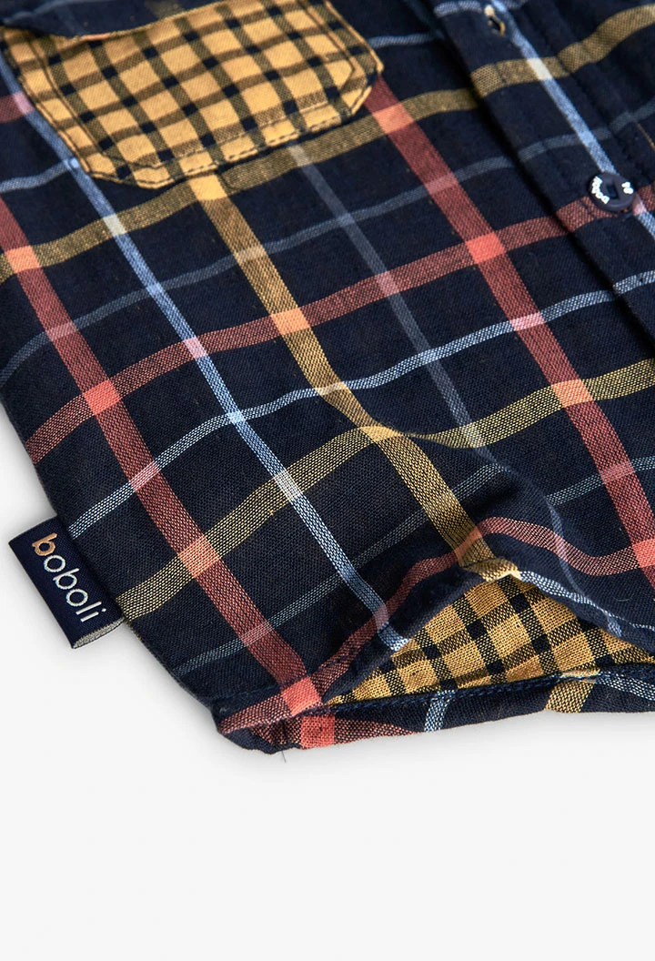 Chemise garçon à carreaux en tricot