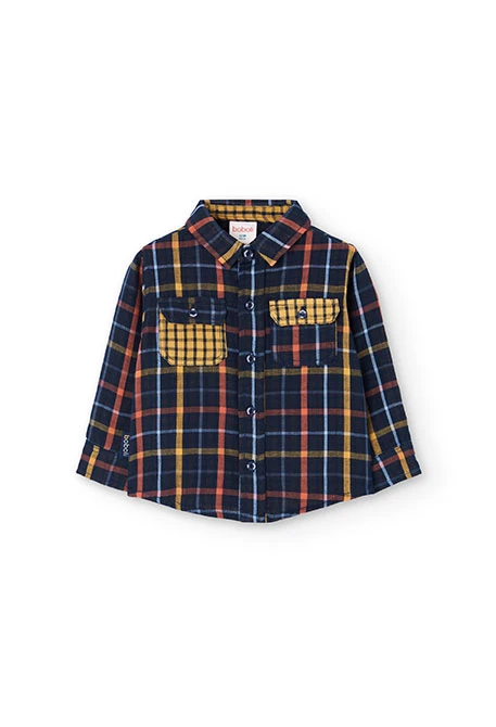 Boy´s check-pattern knit shirt