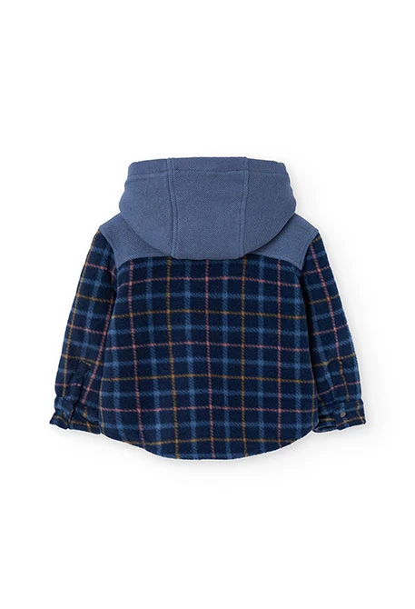 Blue plaid fleece jacket for boy